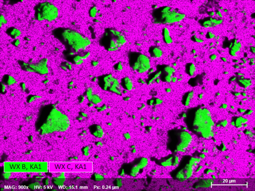 zirconium boride particles in epoxy resin